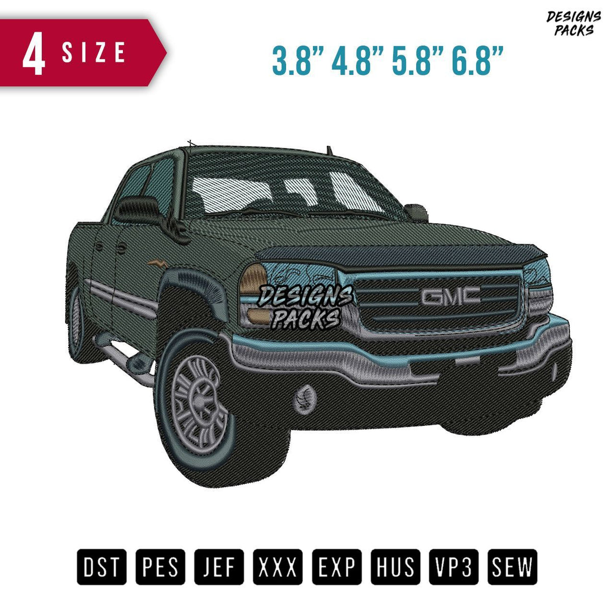 GMC Car Embroidery Design