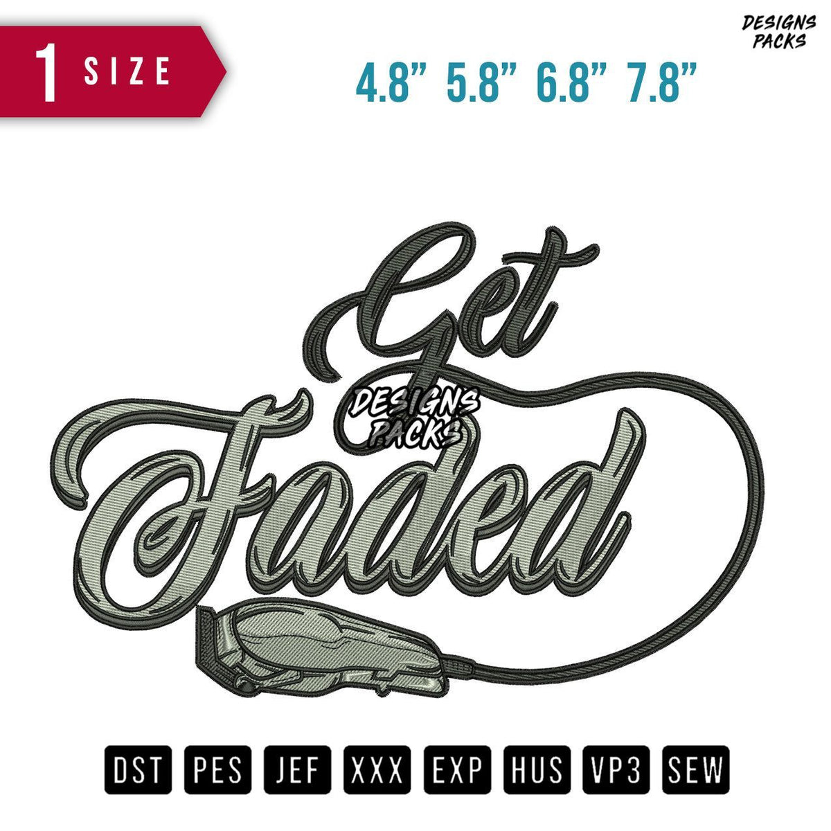 Get faded Embroidery Design