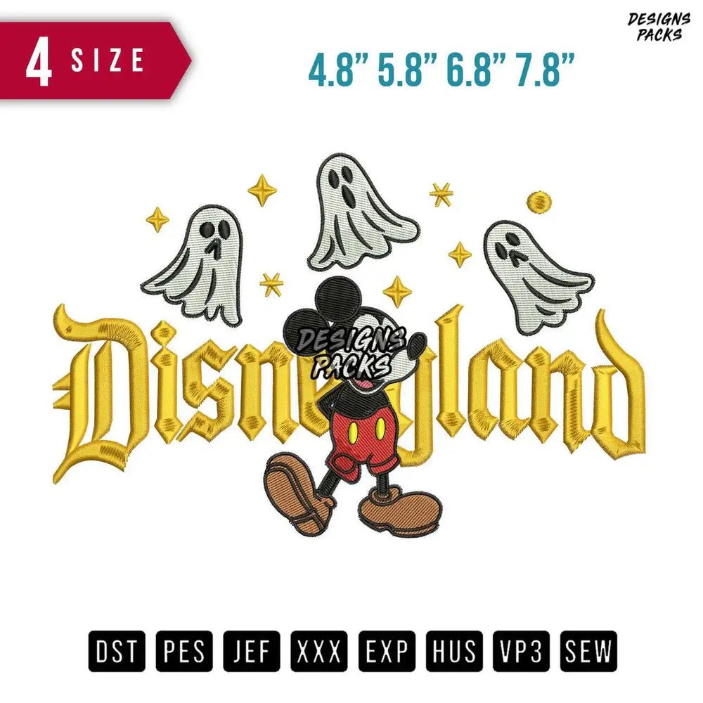Ghost Disney Mickey Embroidery Design