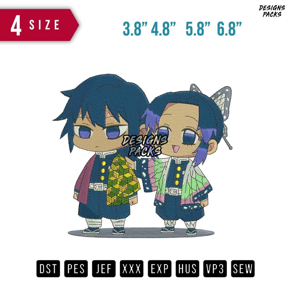 Giyu Shinobu chibi B Embroidery Design