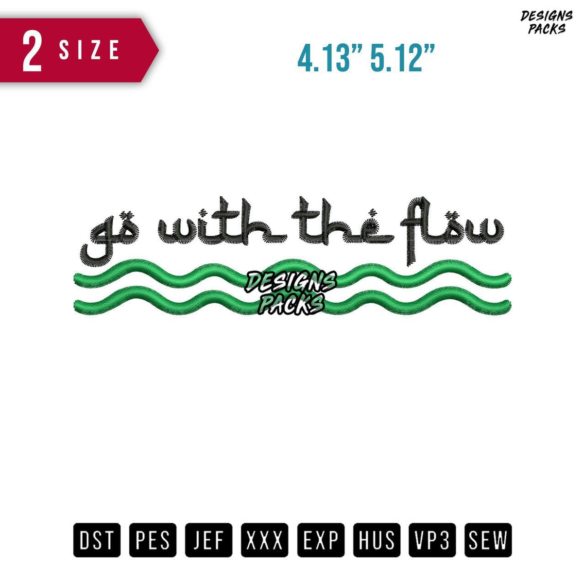 Go With The Flow Embroidery Design