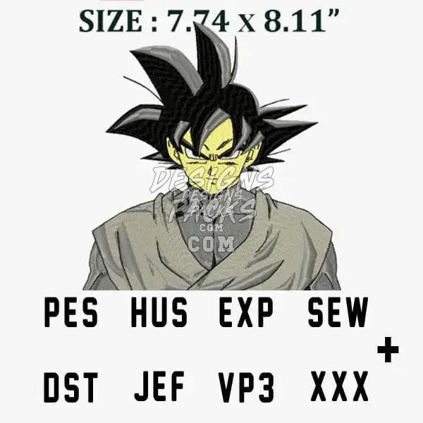 Goku Black Anime Embroidery Design designspacks