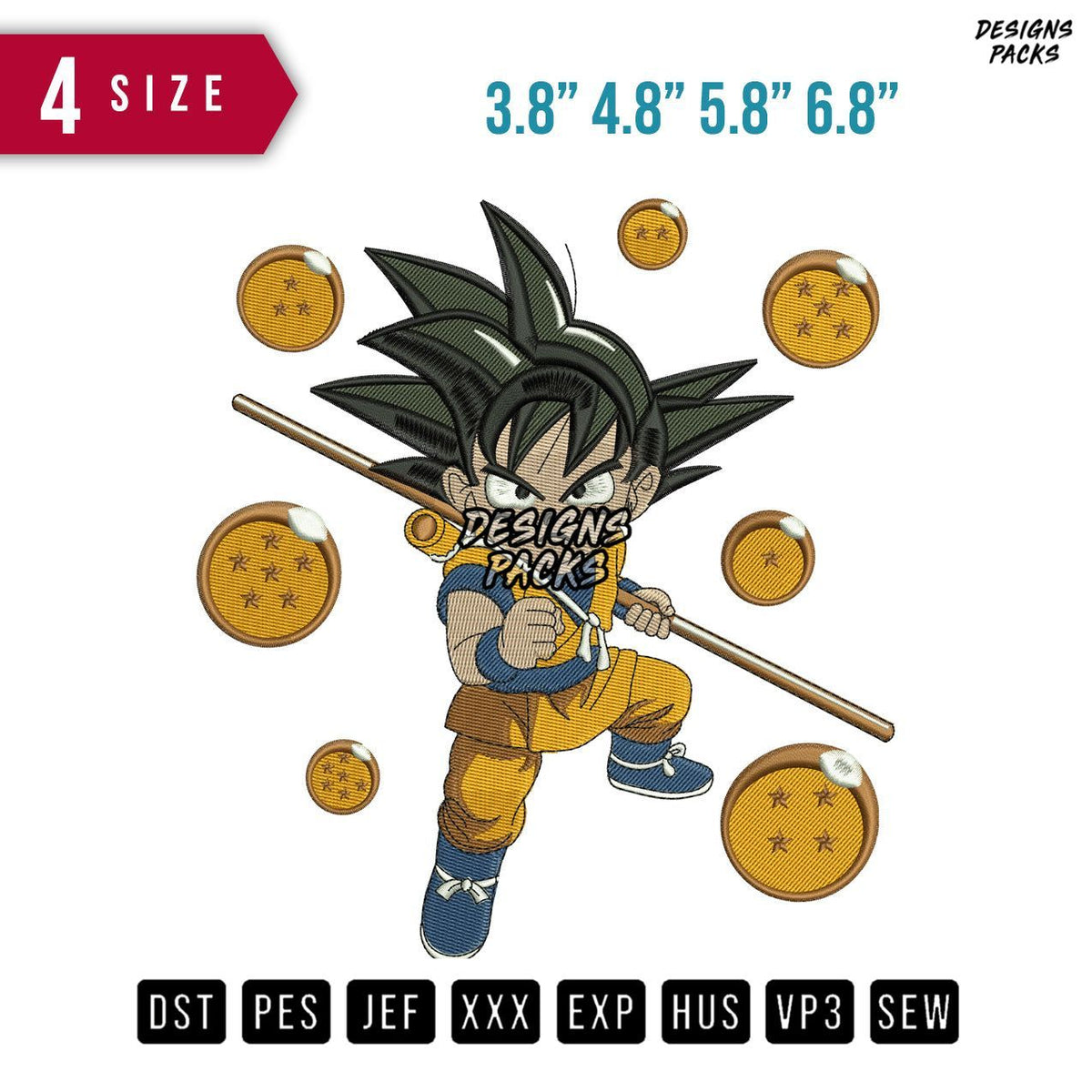 Goku Ballz Embroidery Design