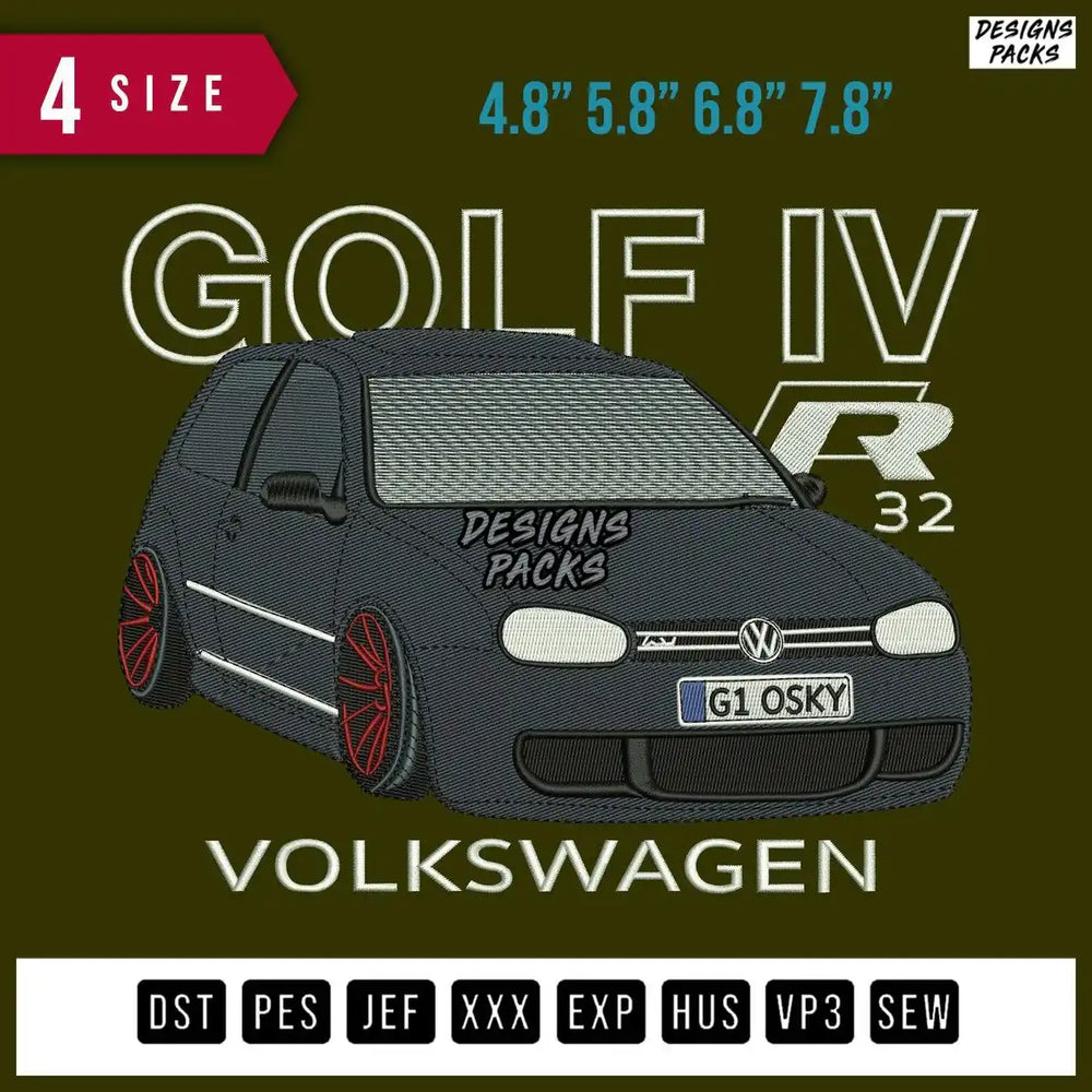Golf IV Volkswagen Embroidery Design