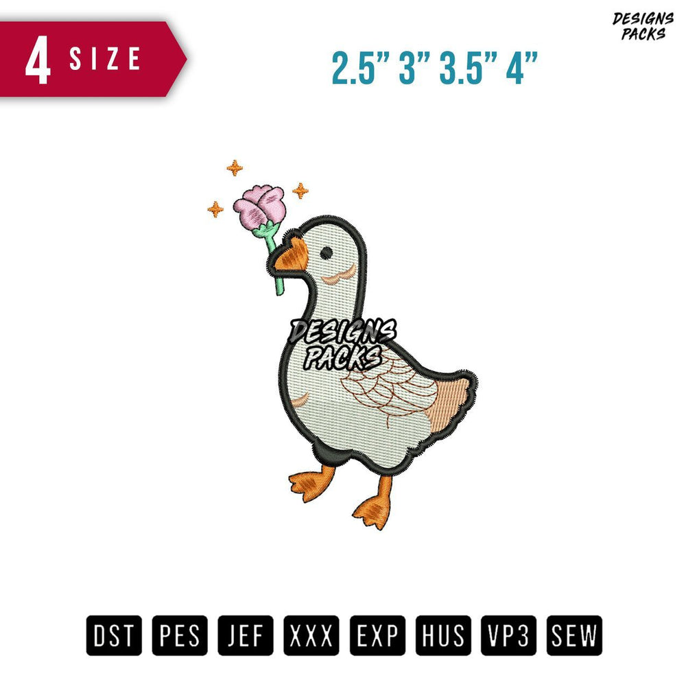 Goose Flower Embroidery Design