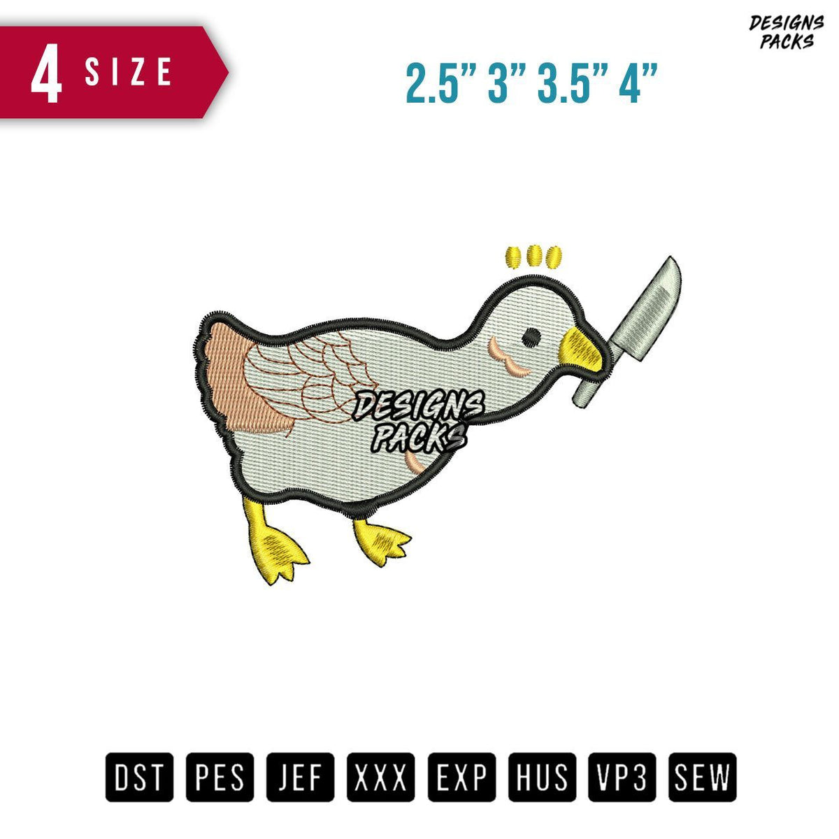 Goose Knife B Embroidery Design