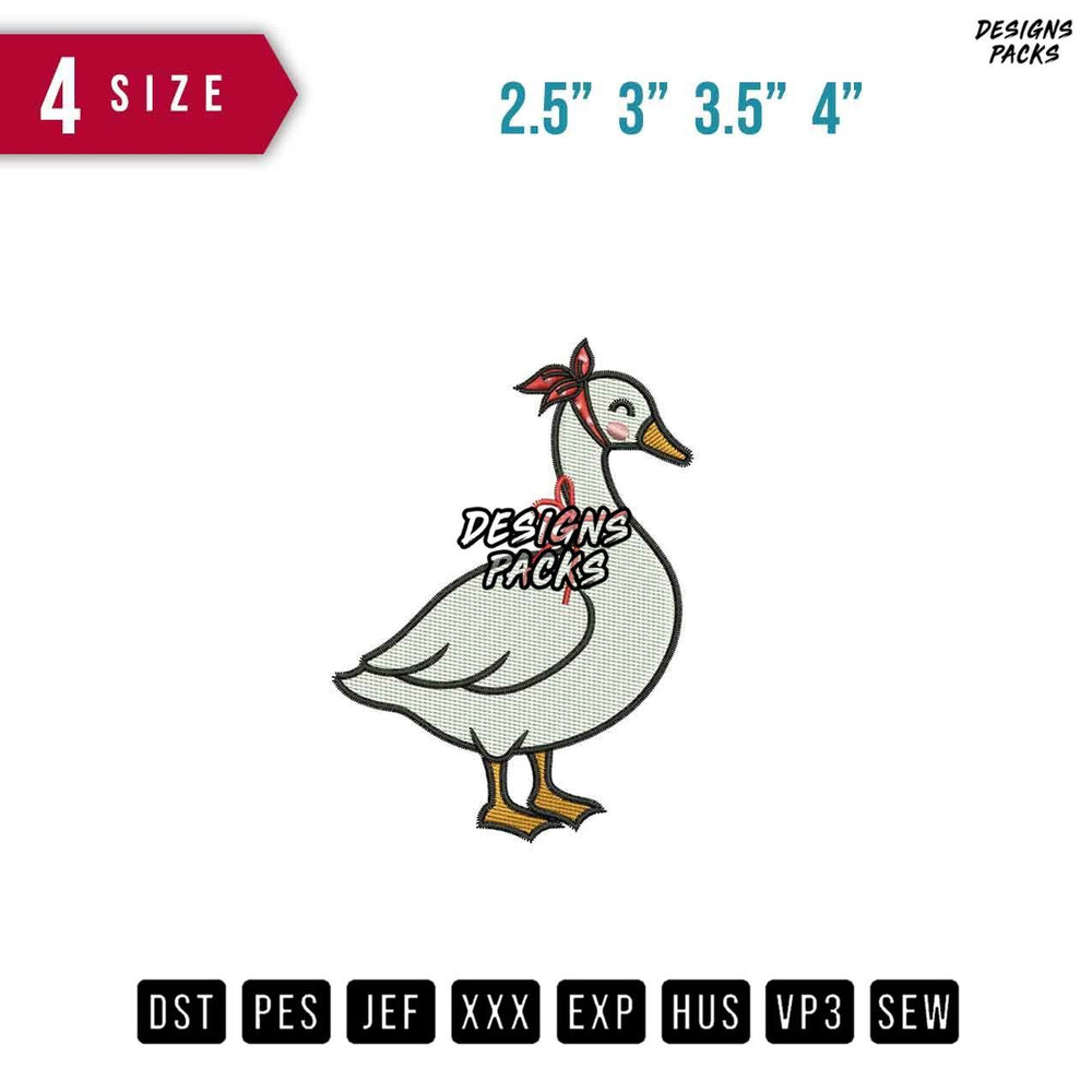 Goose Ribbon Embroidery Design