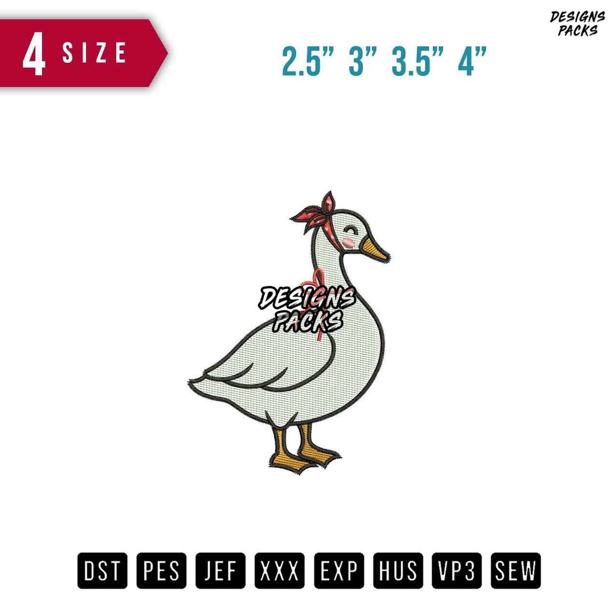 Goose Ribbon Embroidery Design