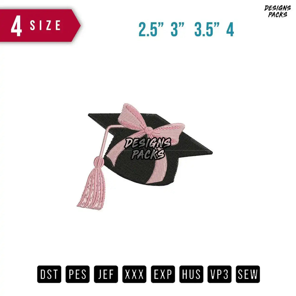 Graduation Hat B Embroidery Design