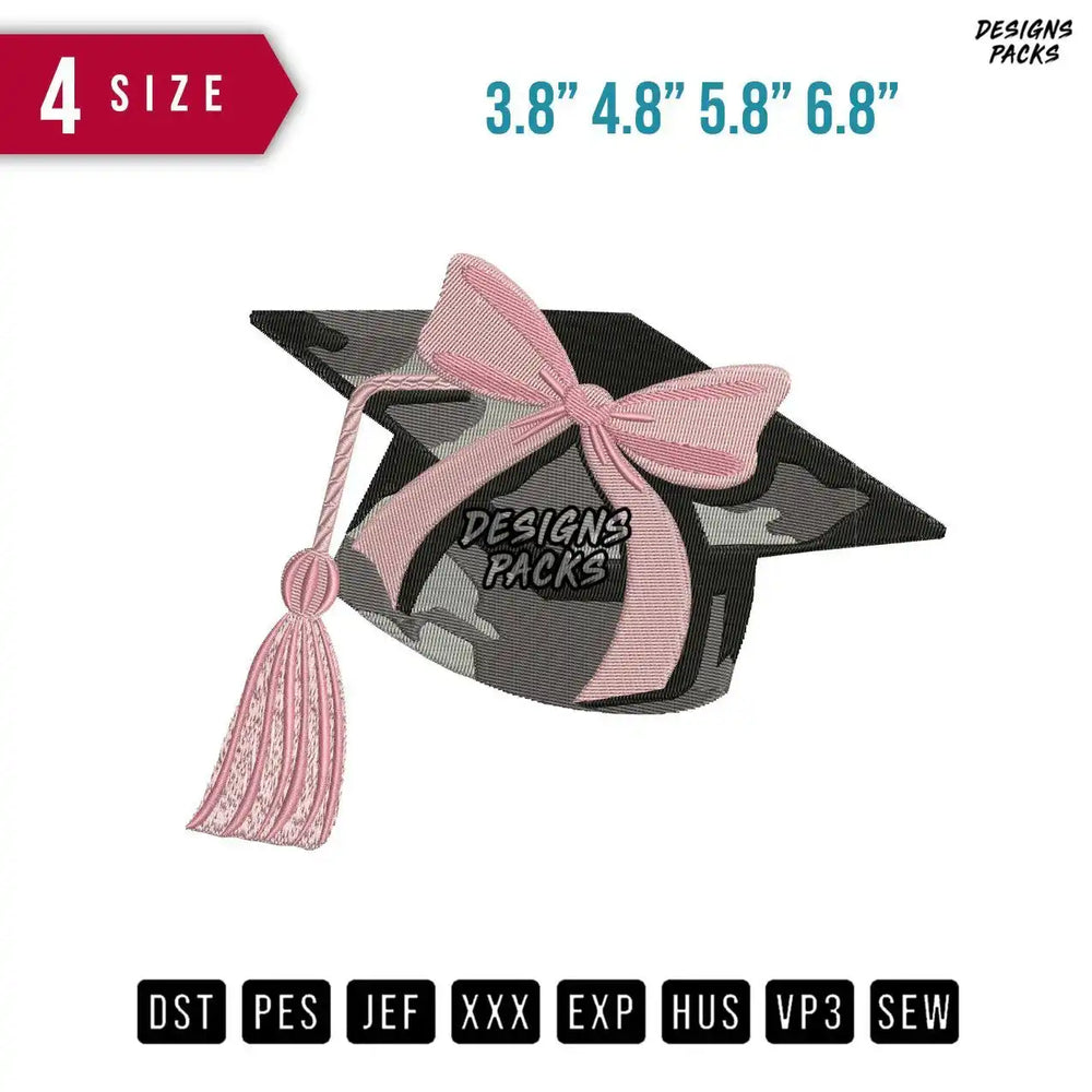 Graduation Hat Embroidery Design