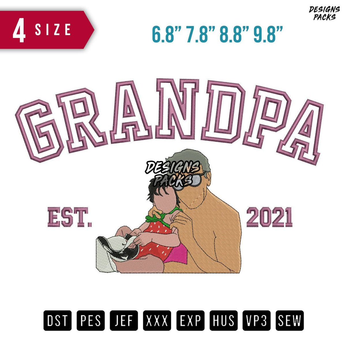 Grandpa Applique B Embroidery Design