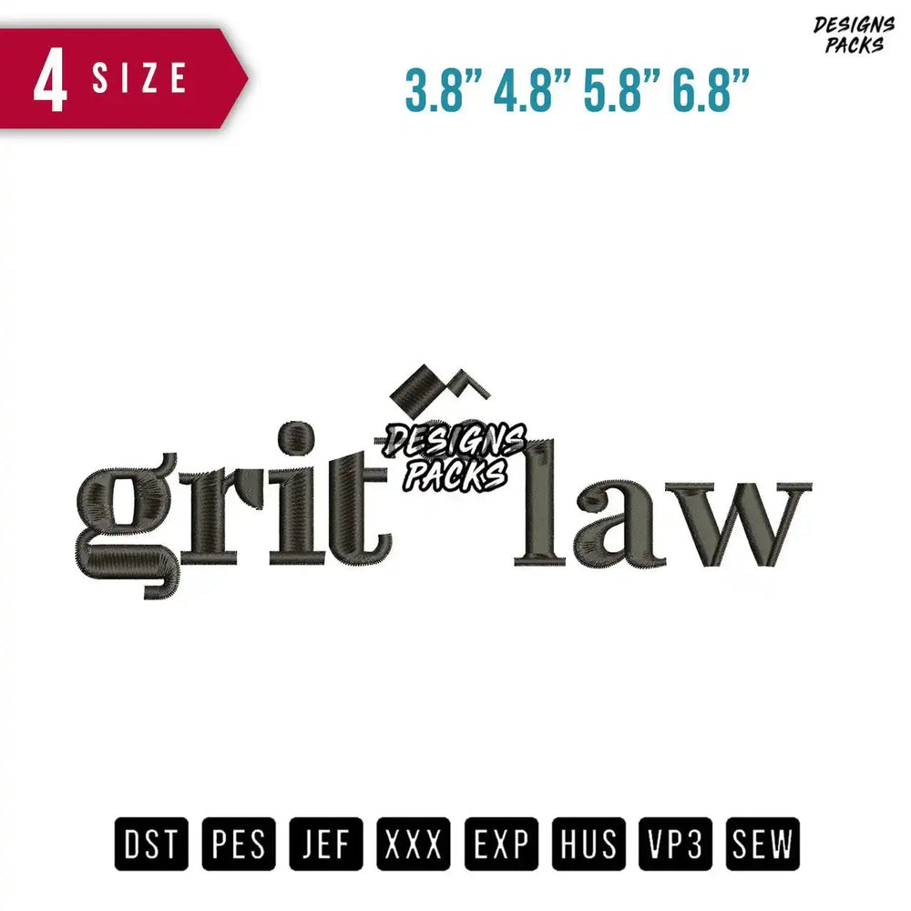 Grit Co Law Embroidery Design