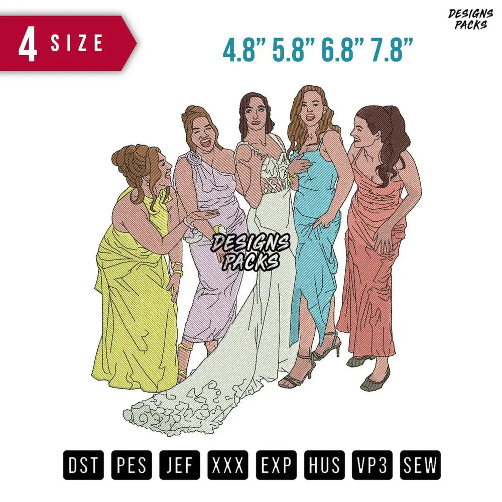 Group Of mother Embroidery Design