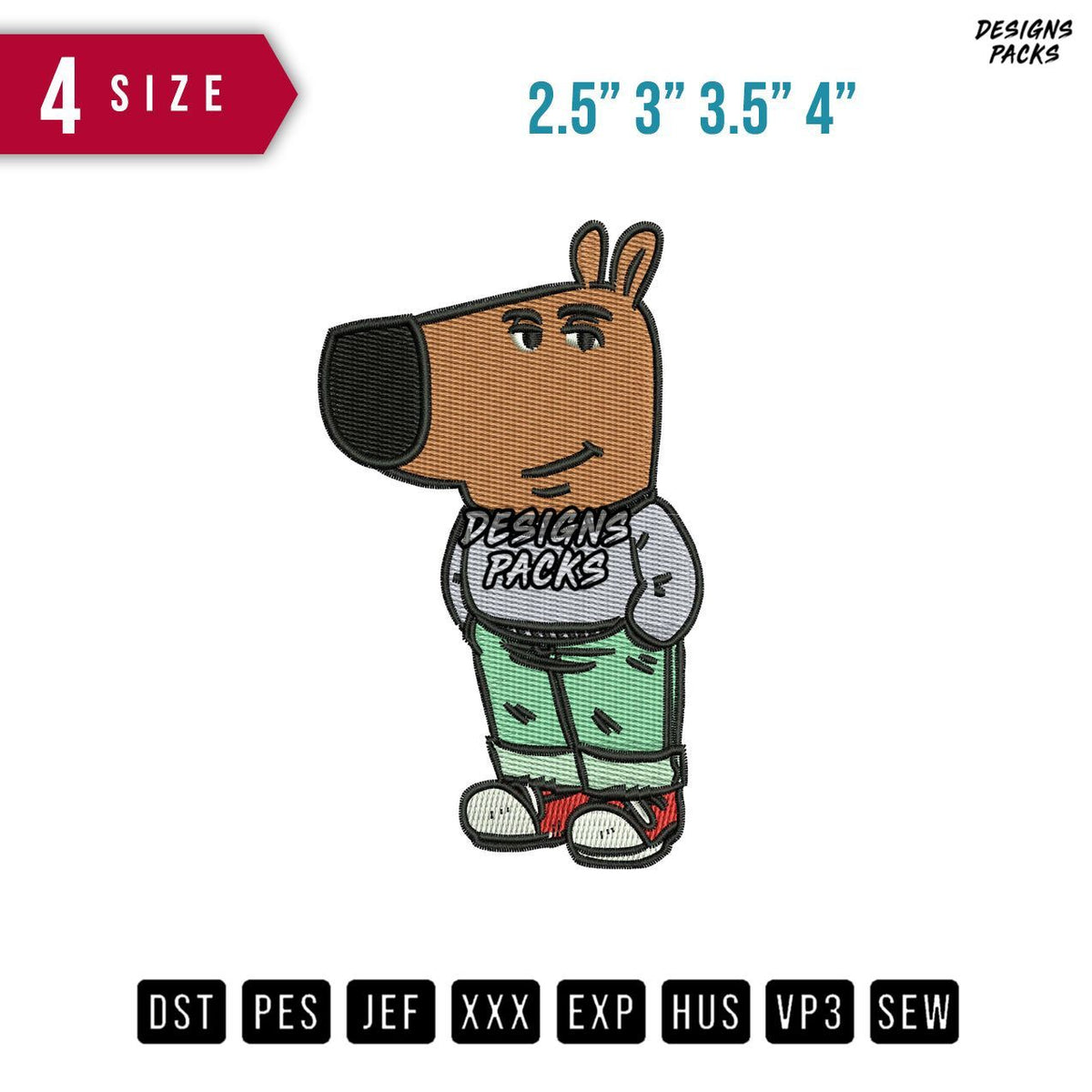 Guy Stand Embroidery Design