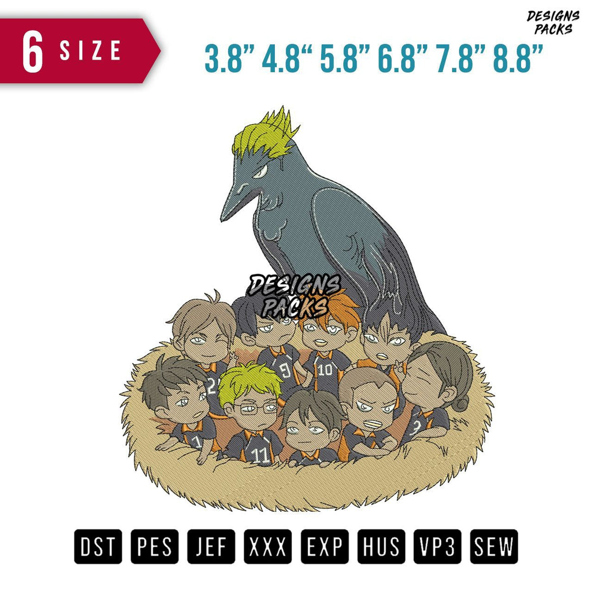 Haikyu Bird Embroidery Design