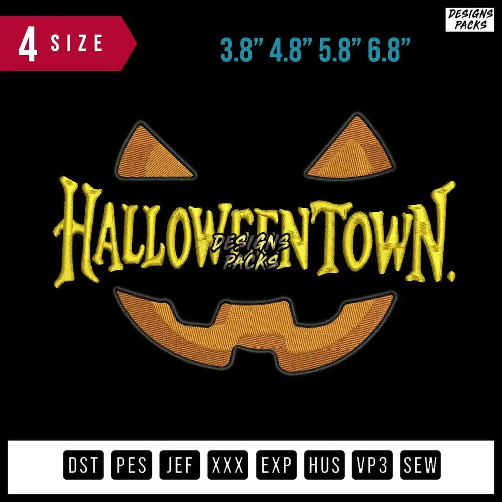 Halloween Town B Embroidery Design
