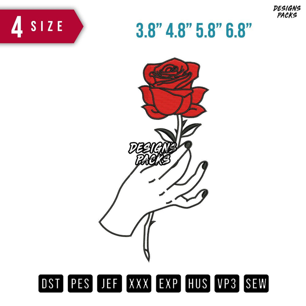 Hand Roses Embroidery Design
