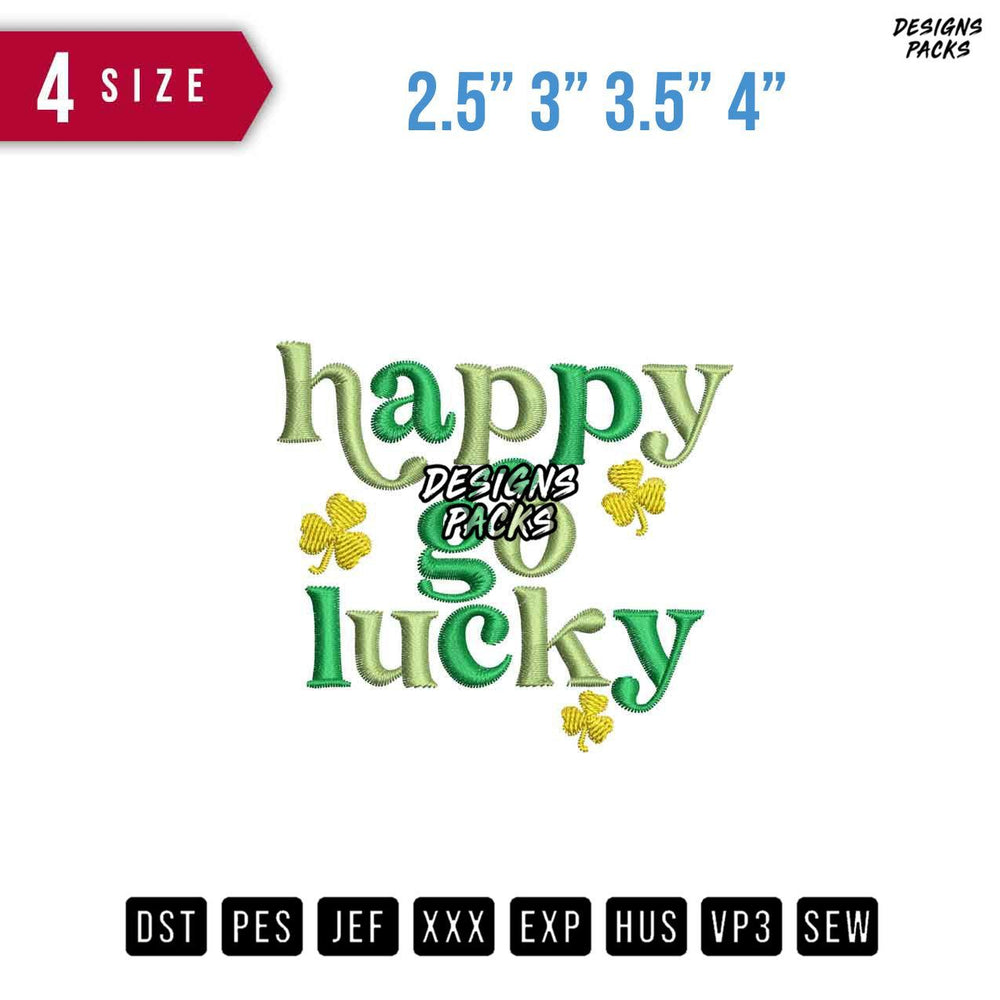 happy go lucky Embroidery Design