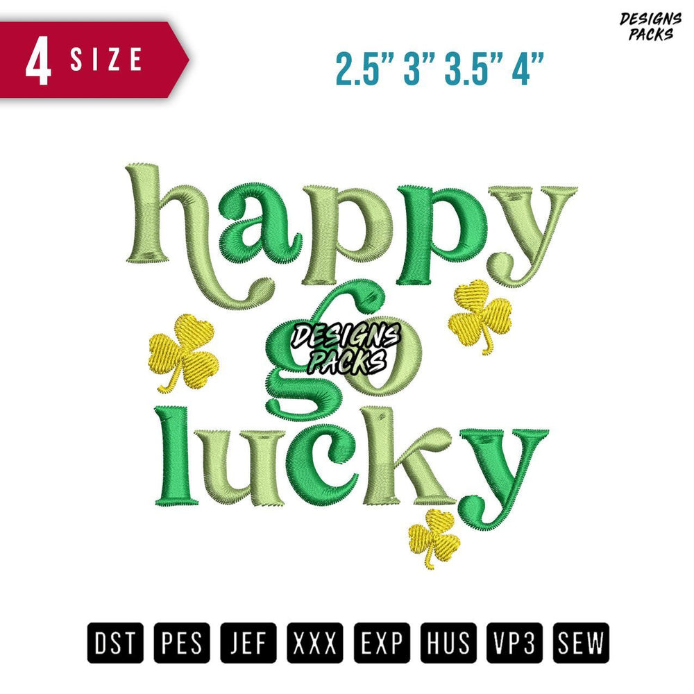 Happy Go Lucky Embroidery Design