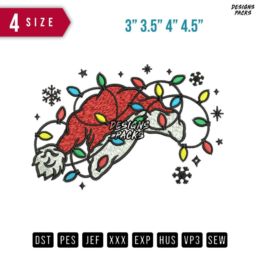 Hat Christmas Lamp Embroidery Design