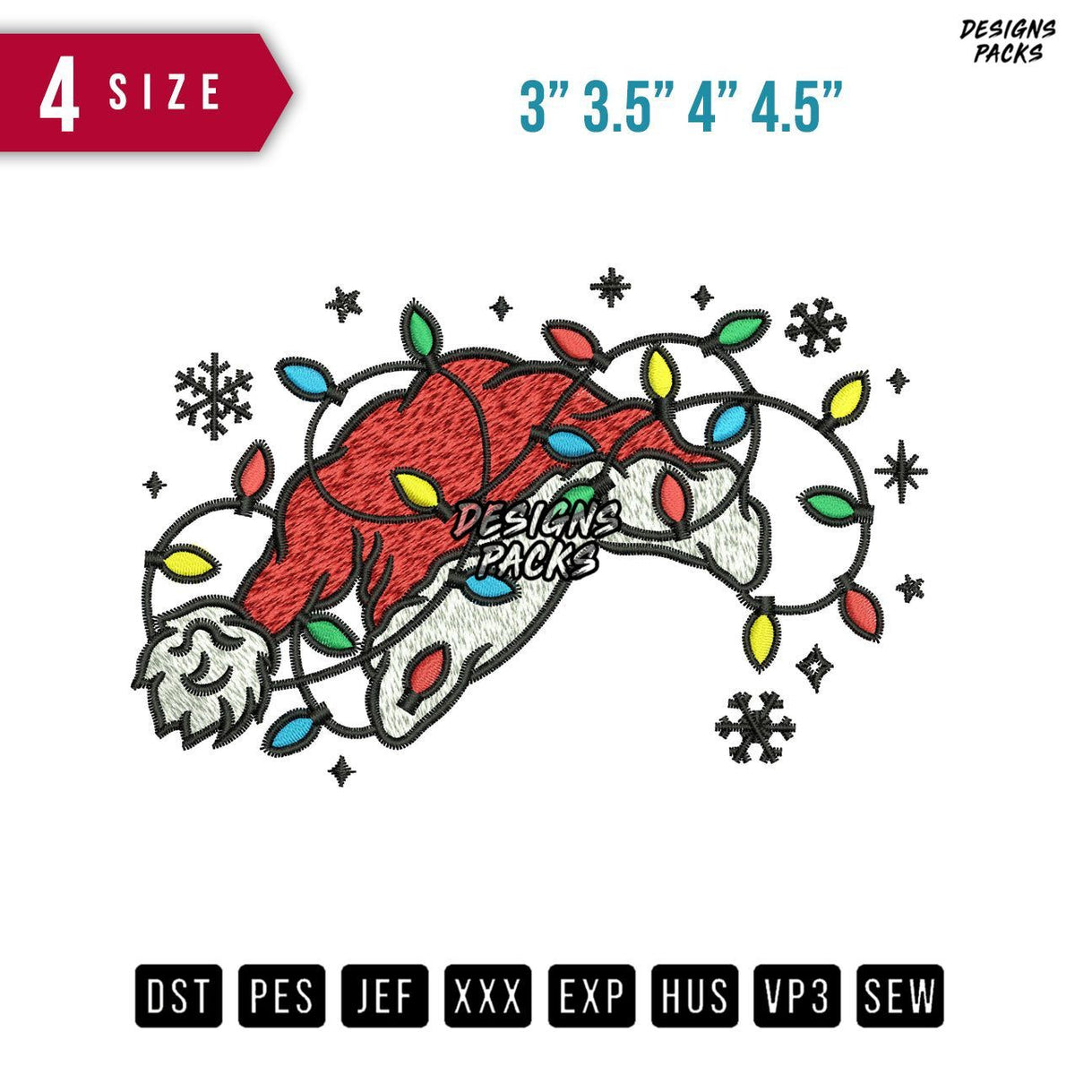 Hat Christmas Lamp Embroidery Design