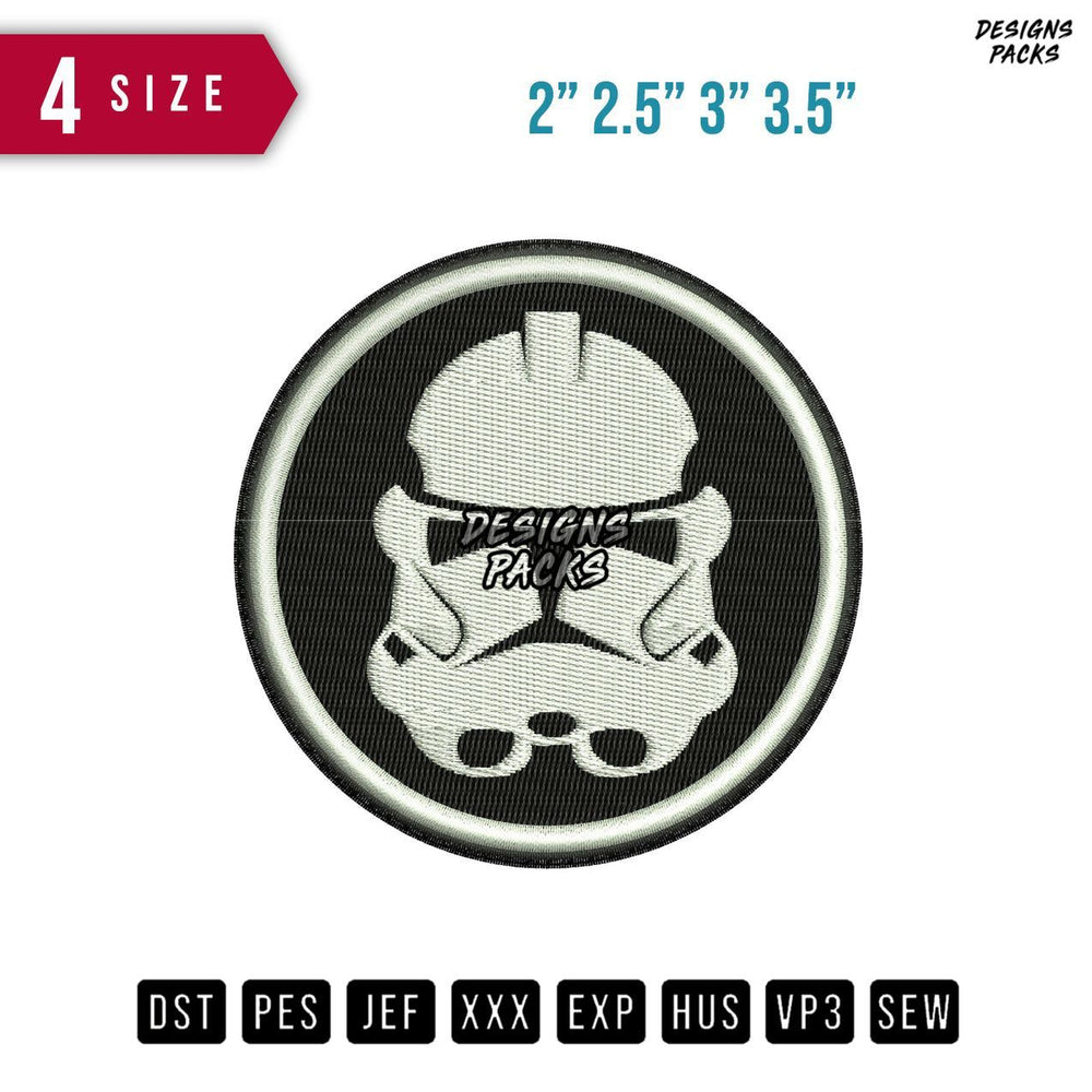 Helmet Star Wars Embroidery Design