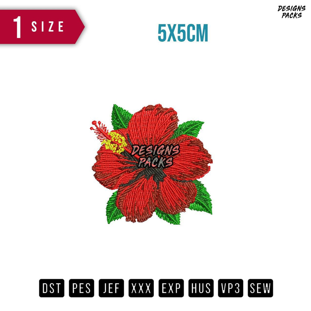 Hibiscus Embroidery Design