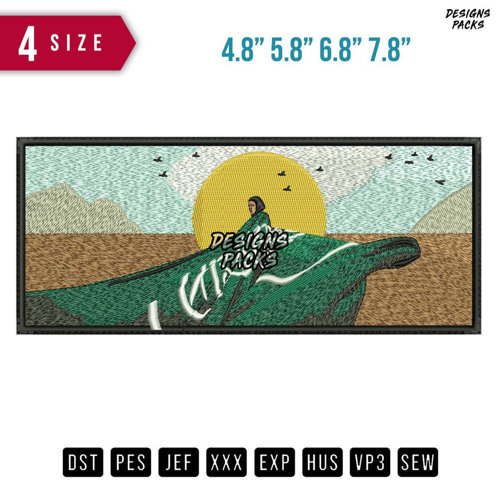 Hijab Moon Saudi Arabia Embroidery Design