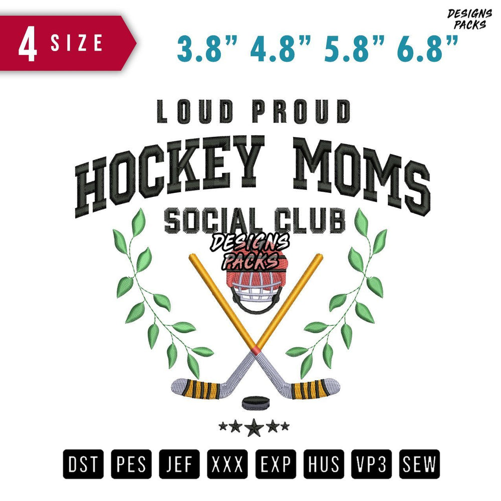 Hockey Moms Embroidery Design
