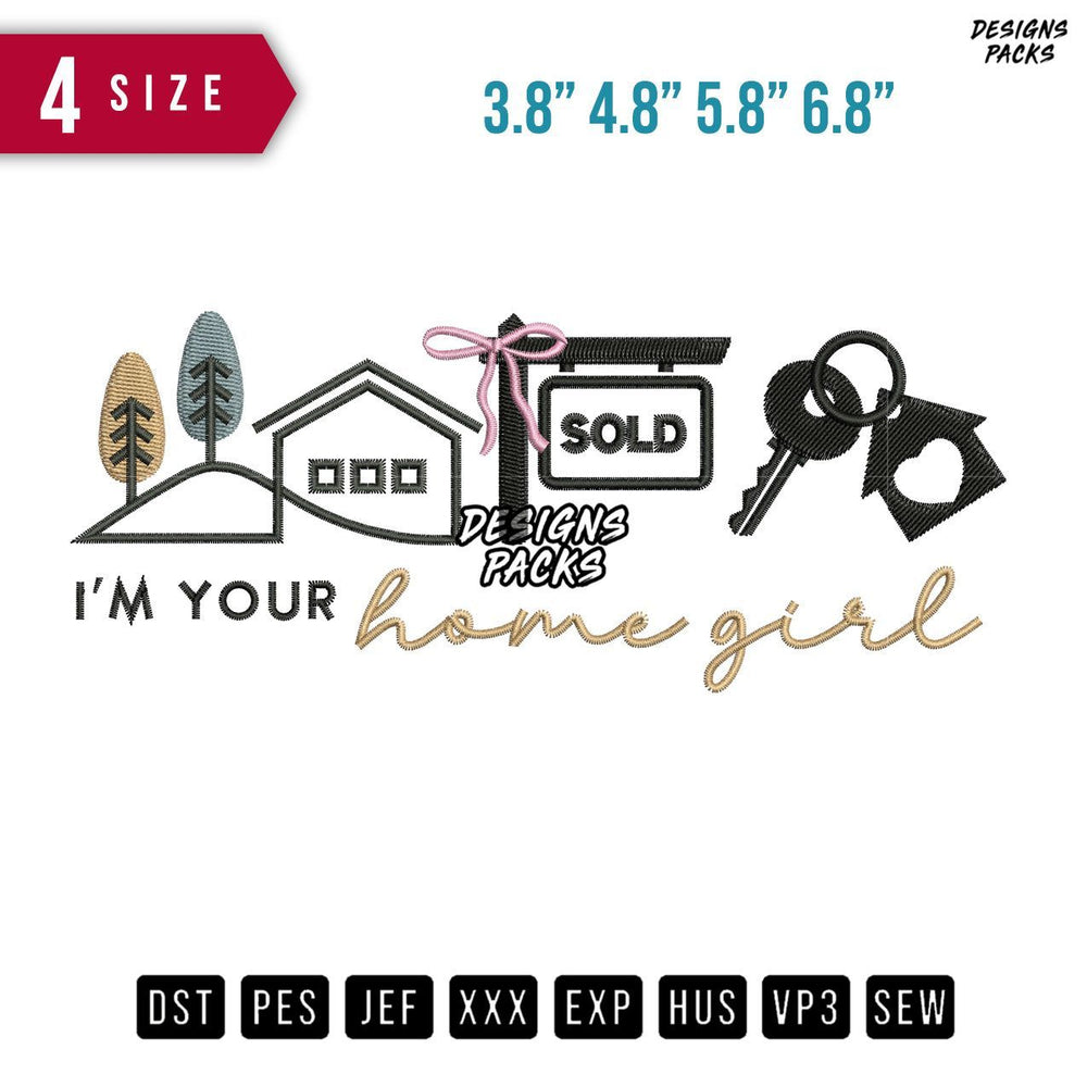 Home Girl Embroidery Design