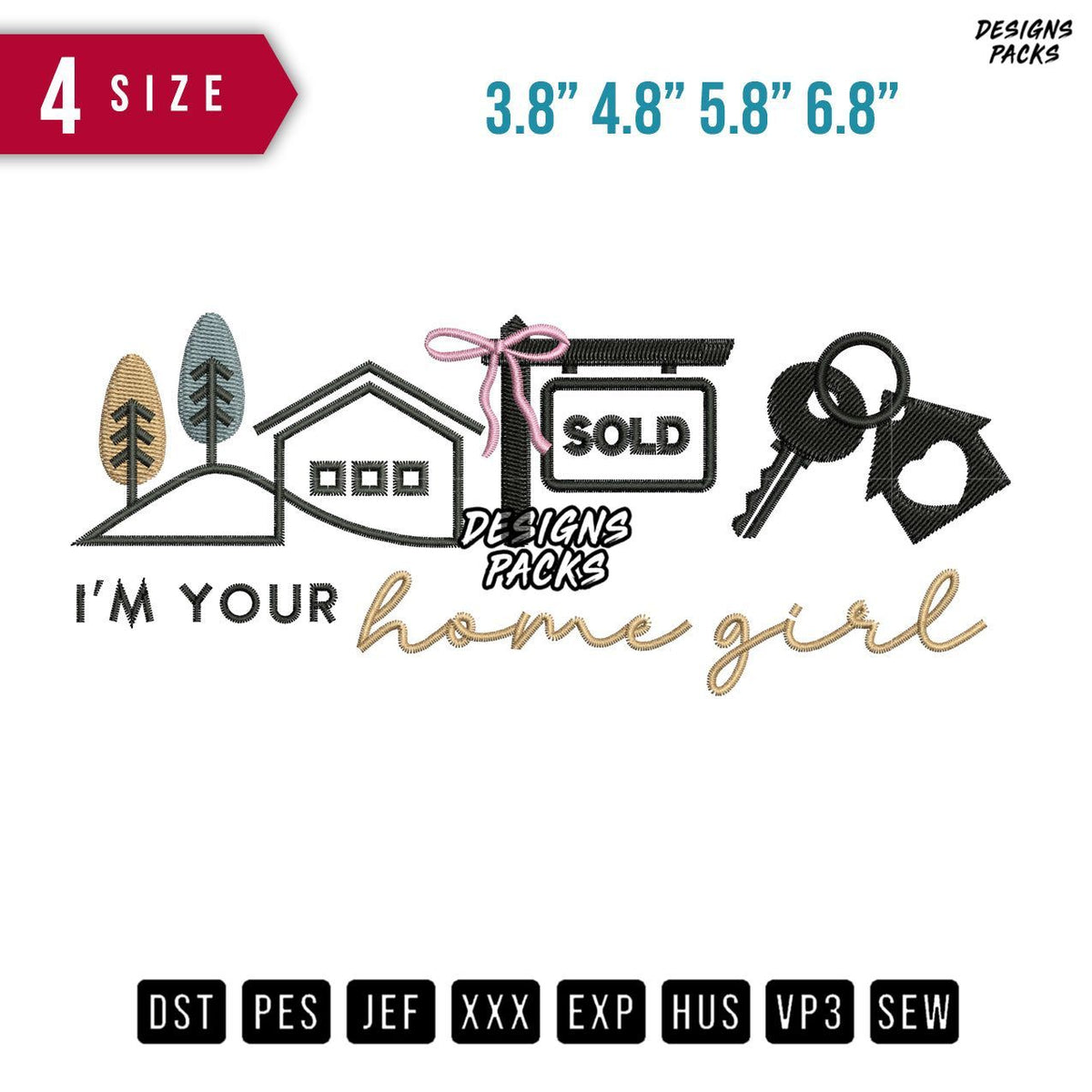 Home Girl Embroidery Design