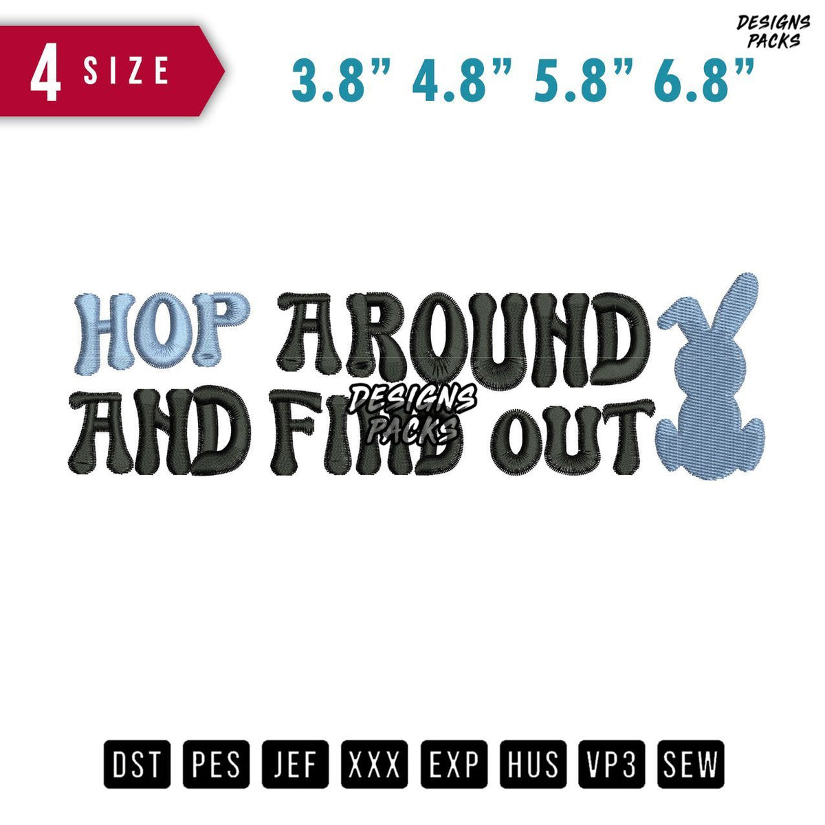 Hop Around Embroidery Design