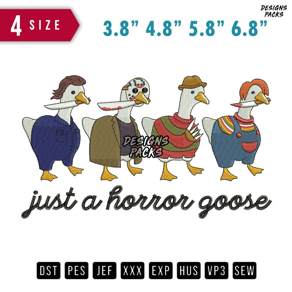 Horror Goose Embroidery Design