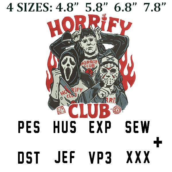 Horror movie characters embroidery design in PES, DST, JEF formats for instant download