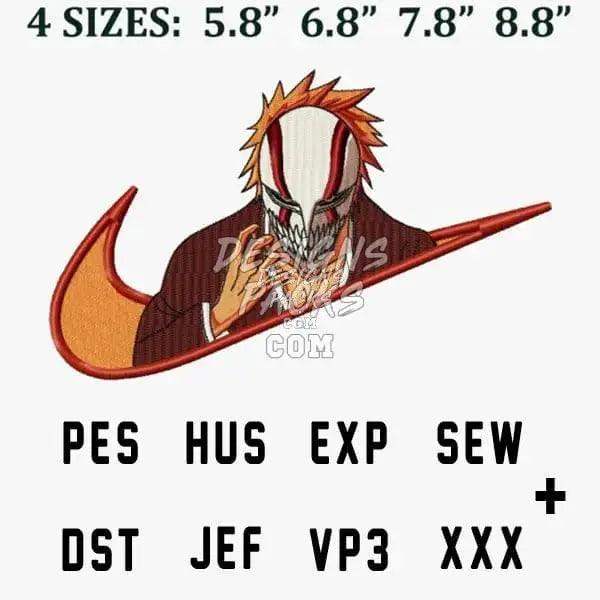 Ichigo Kurosaki Swoosh Sport Anime Embroidery Design designspacks