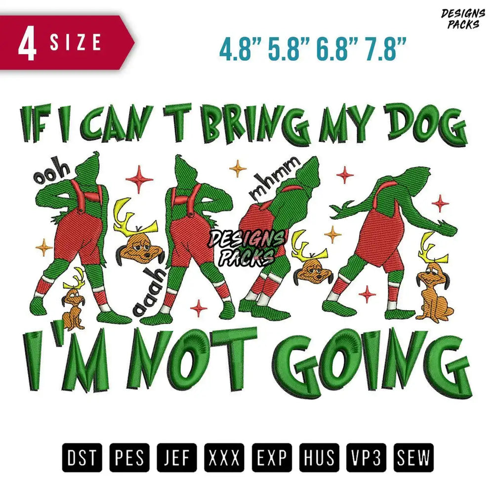 If I Can Grinch Embroidery Design