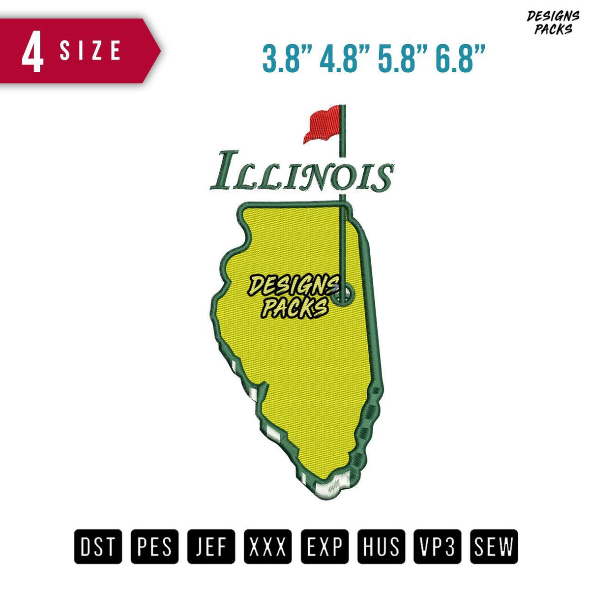 Illinois Embroidery Design