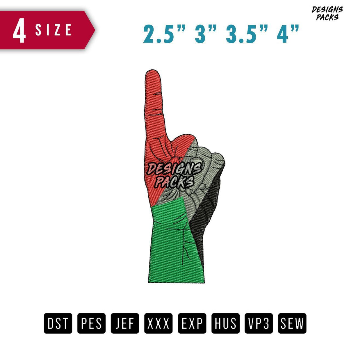 Index Finger Plst Embroidery Design