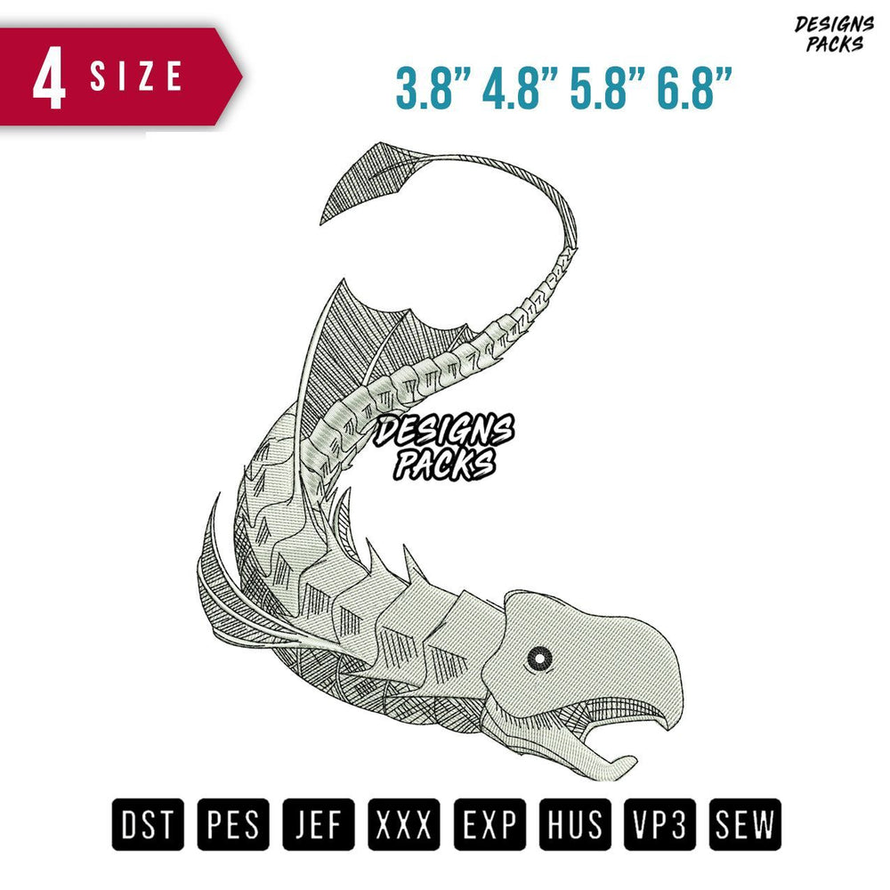 Indoor Fish Embroidery Design