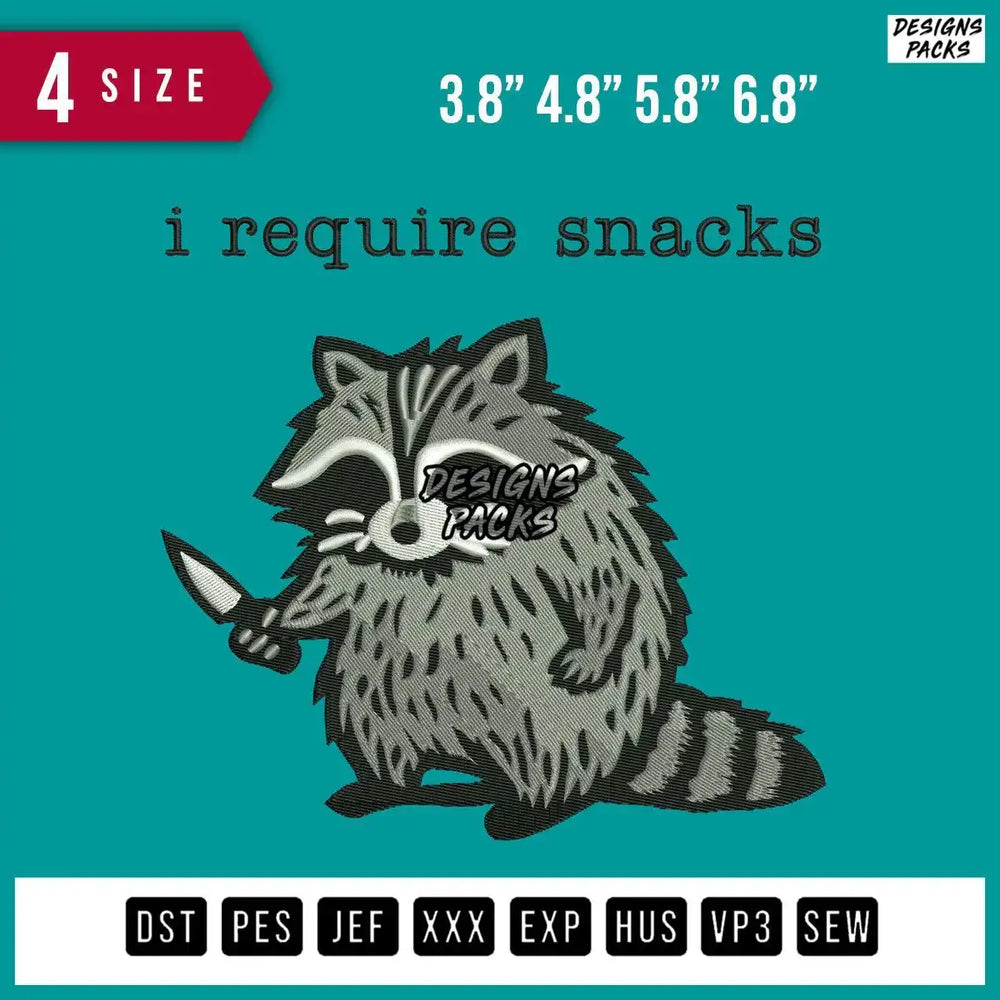 Irequire Snack Embroidery Design