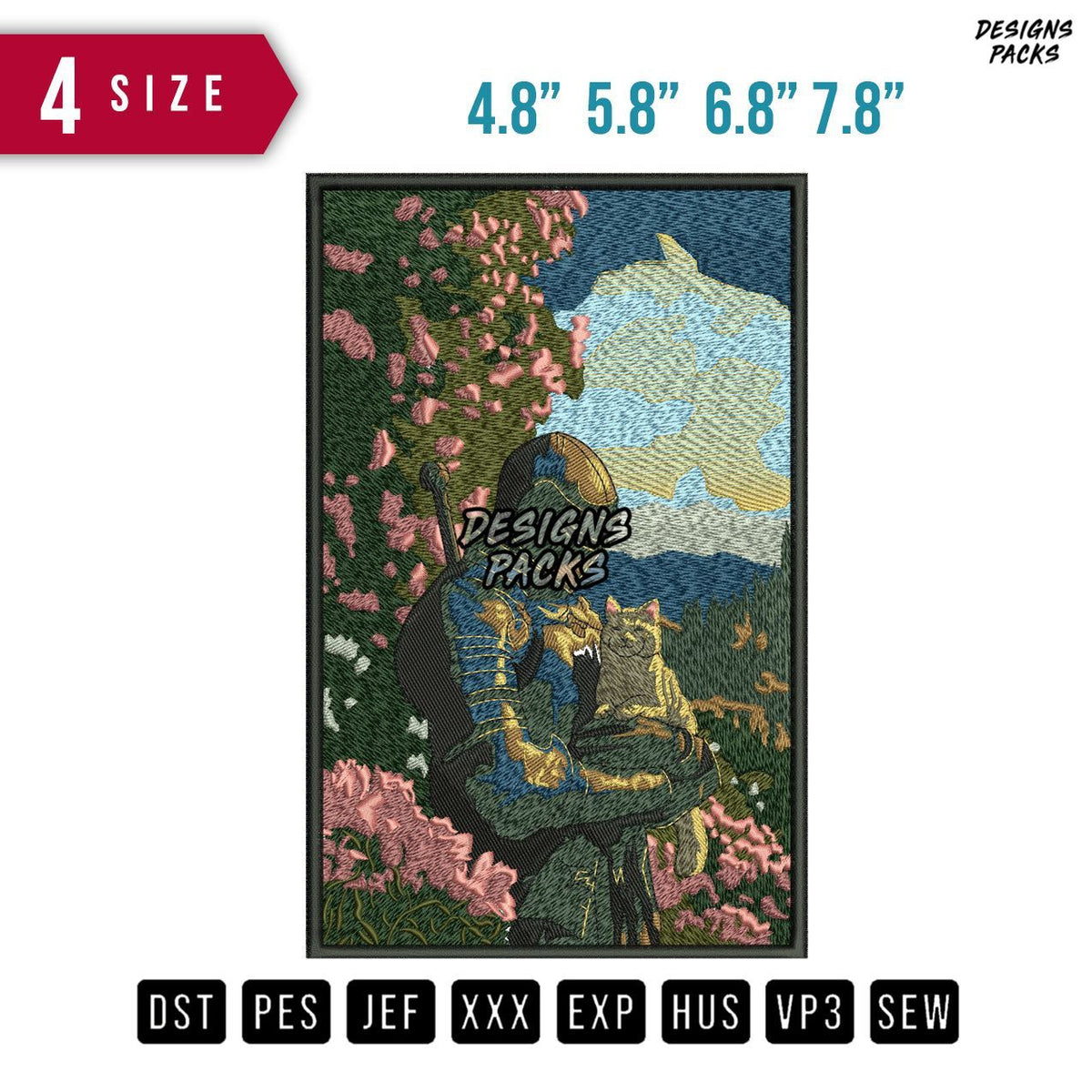 Iron Clothes Cat Embroidery Design