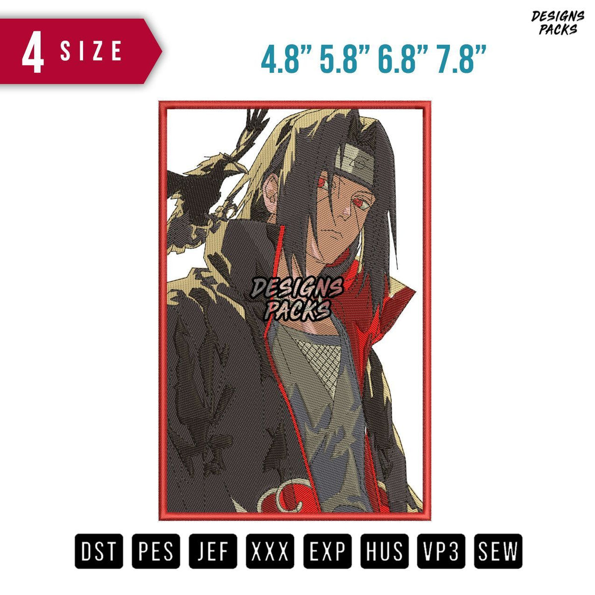 Itachi Potrait Embroidery Design