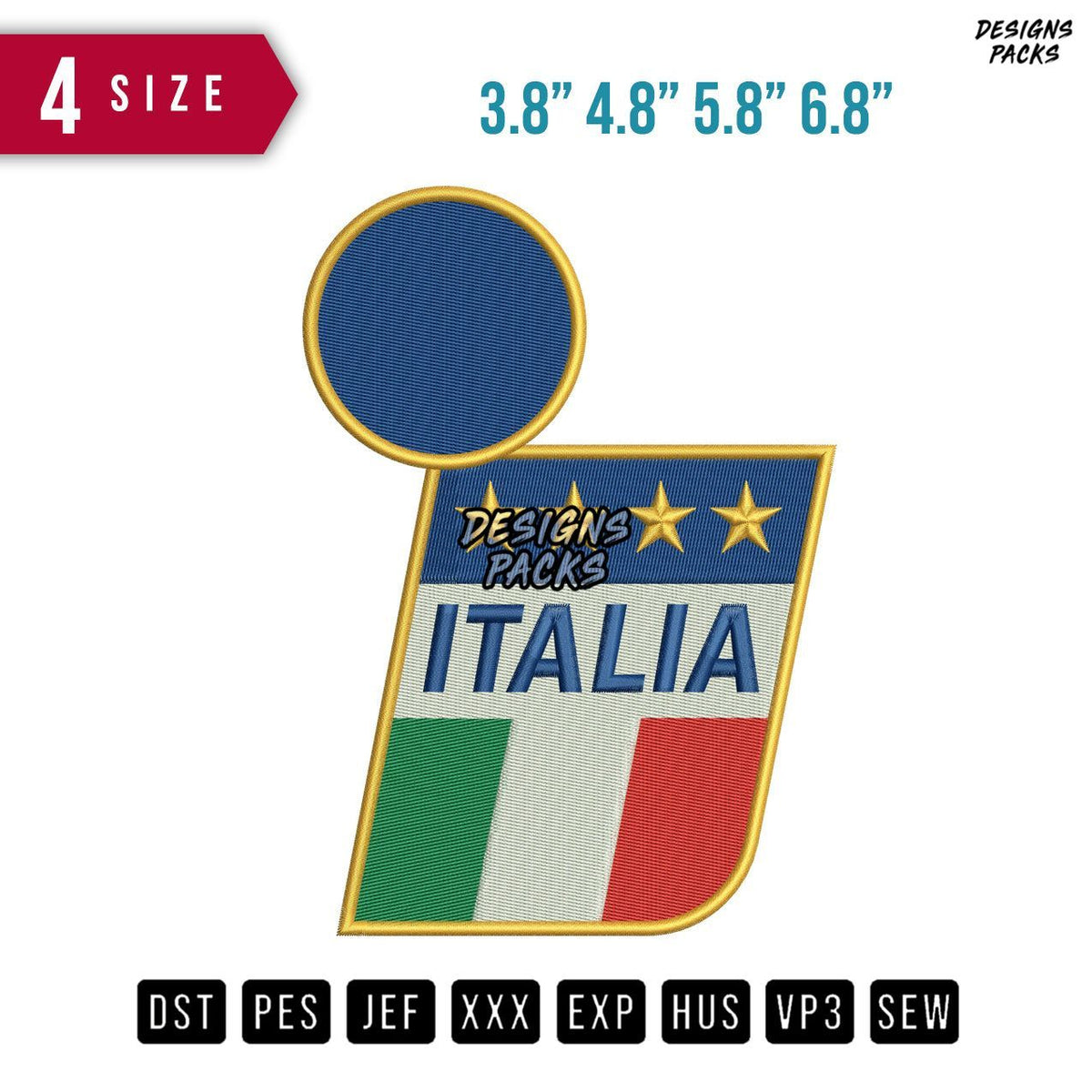 Italia B Embroidery Design