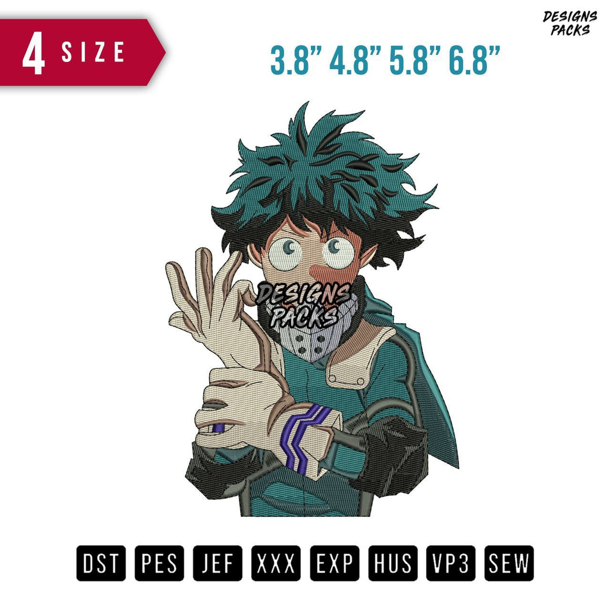 Izuku Midoriya Embroidery Design