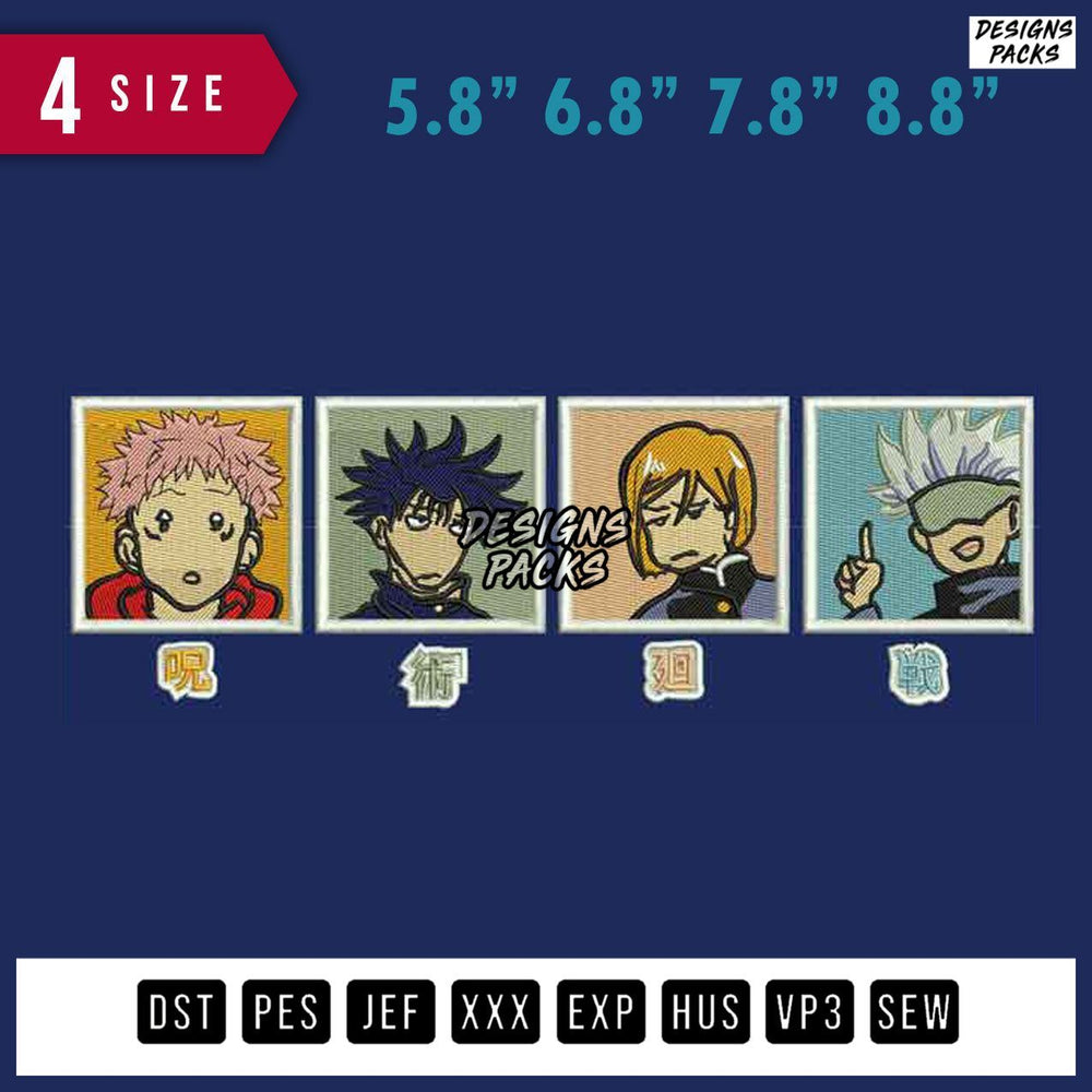 JJKSquares Embroidery Design