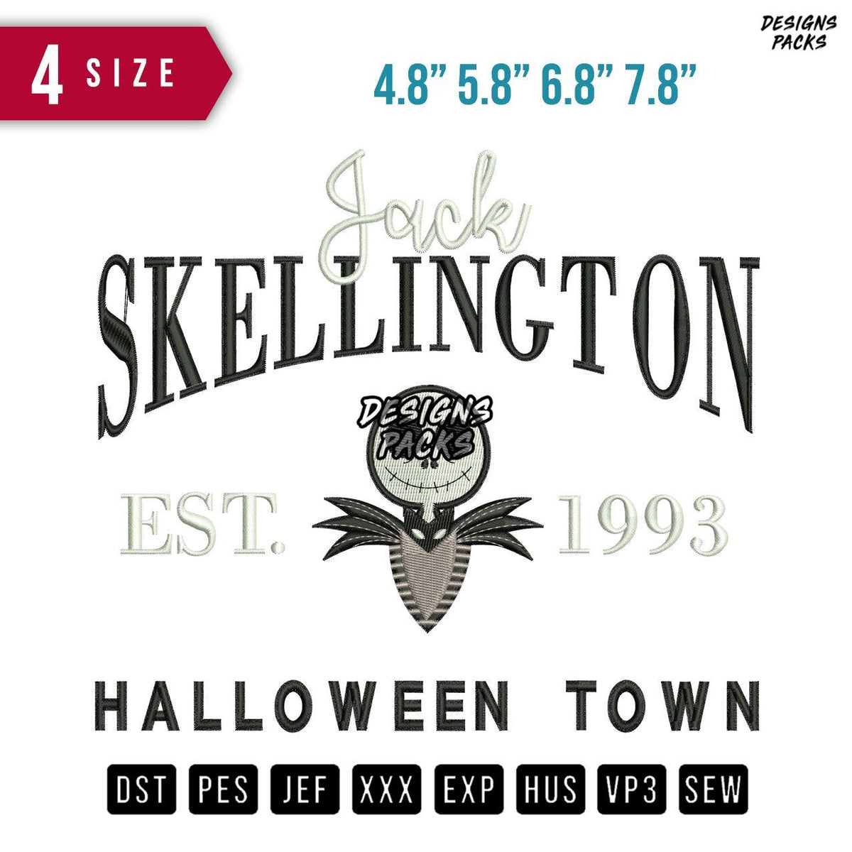 Jack Skellington Embroidery Design