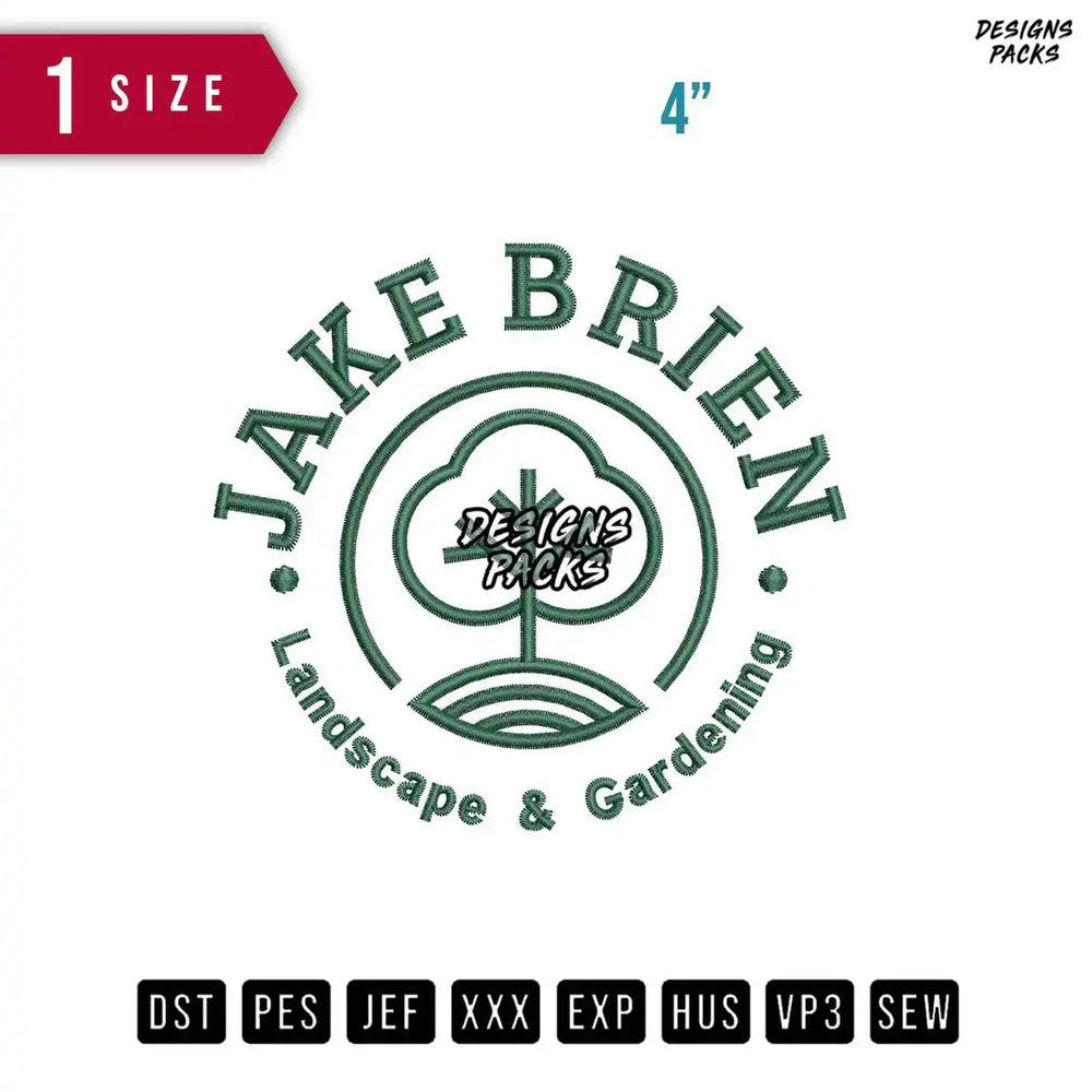 Jake Brien B Embroidery Design