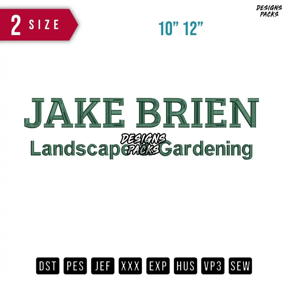 Jake Brien Embroidery Design