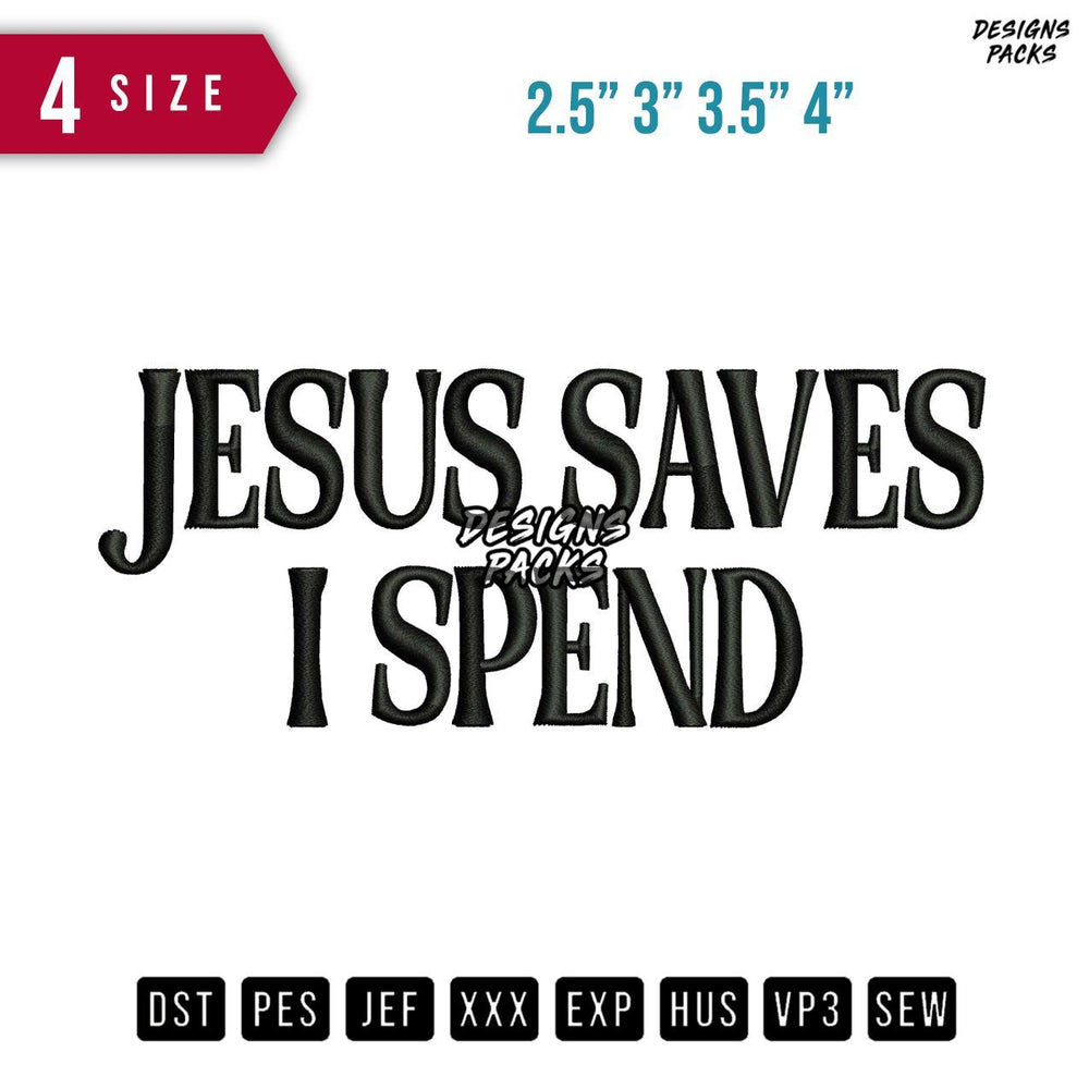 Jesus Save 3D Puff Embroidery Design