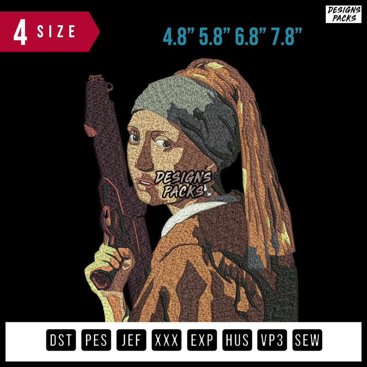 Johannes Vermeer Embroidery Design